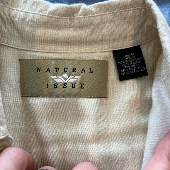 Tropical Beige and Brown Palm Print Shirt - Picture 3 of 7